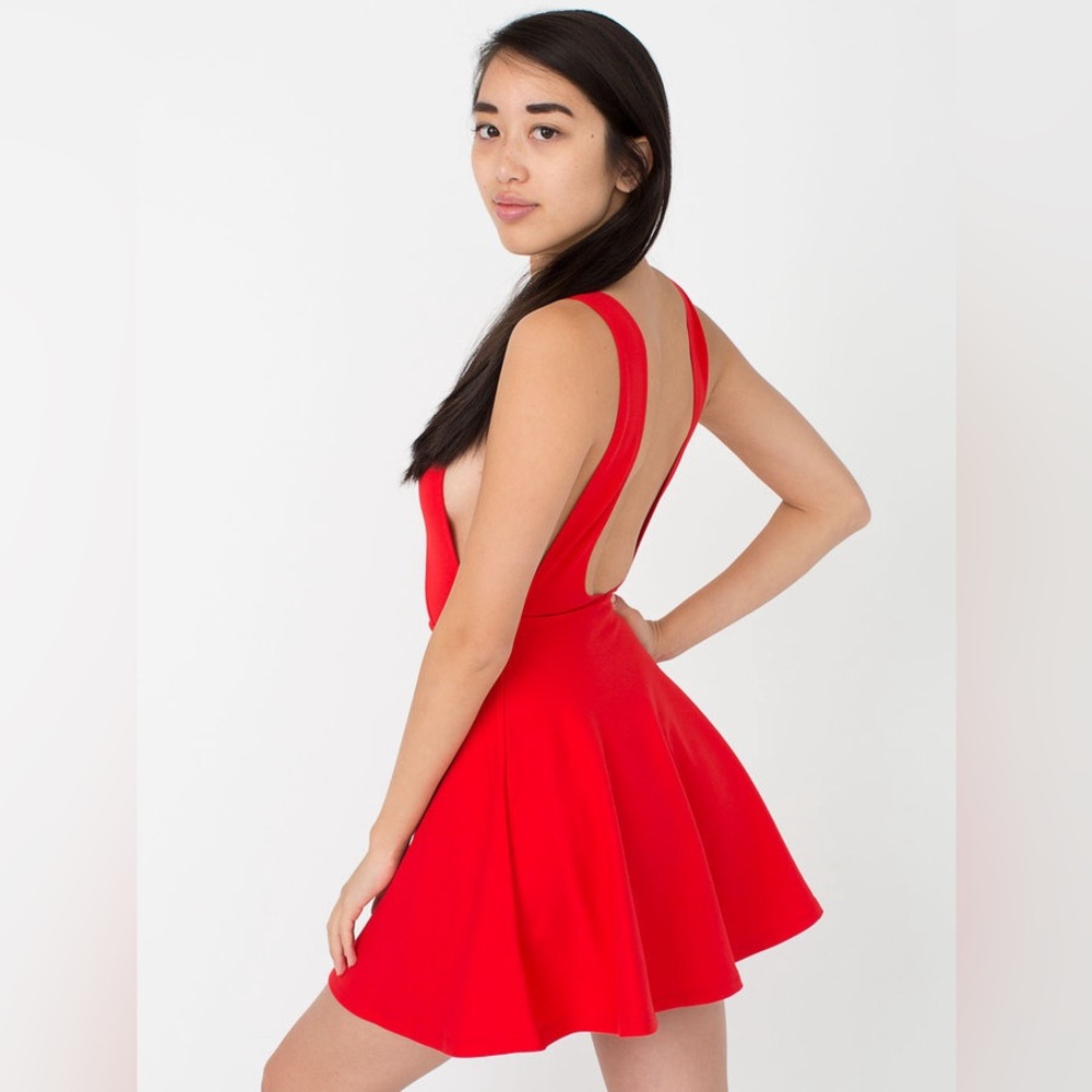 American Apparel Red Ponte Skater Dress